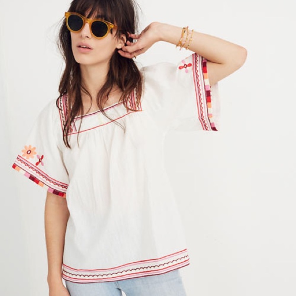 Madewell Embroidered Sandblossom Top NWT